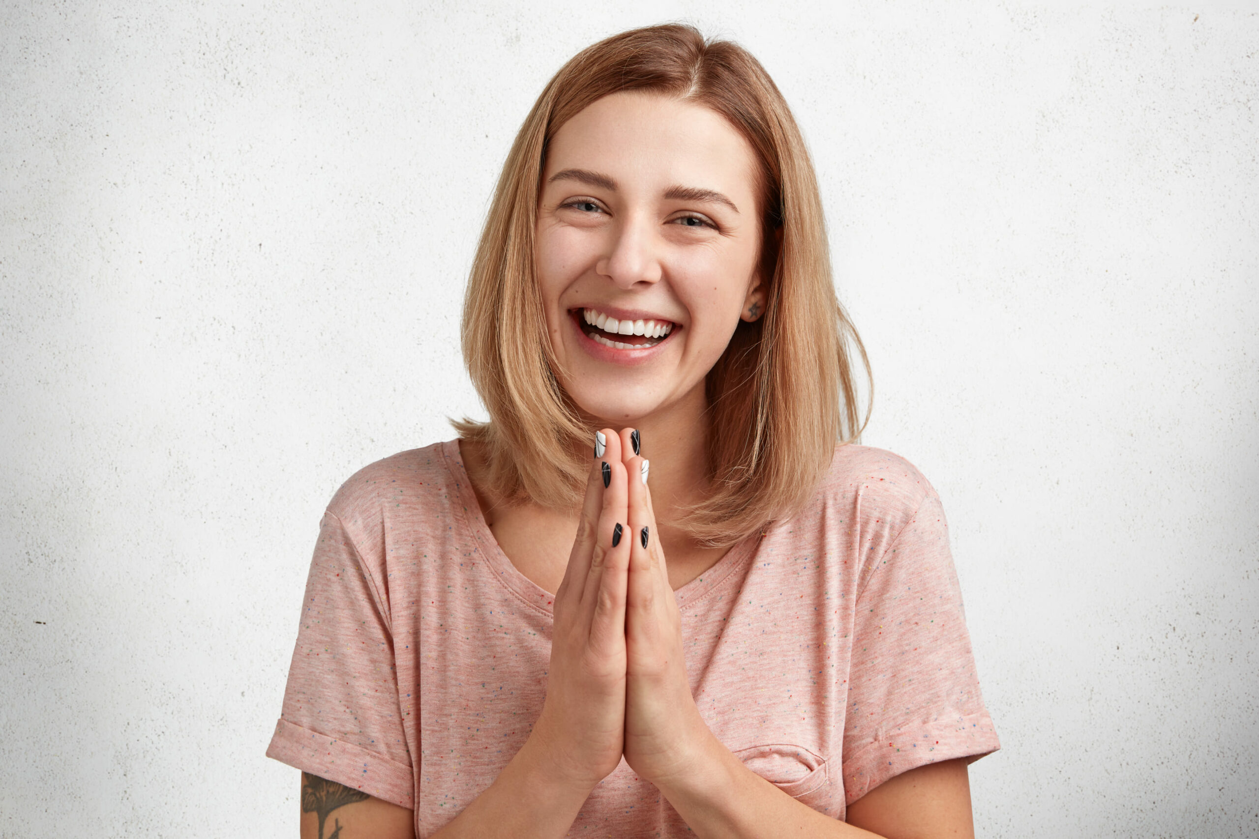 lovely young female makes request keeps palms pre 2025 01 23 11 20 48 utc